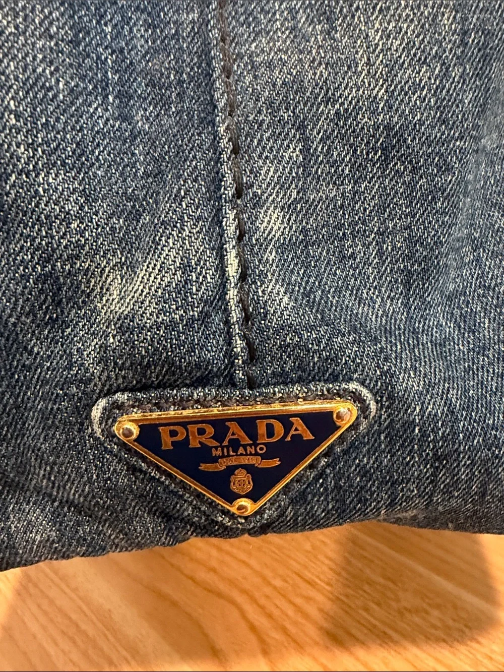 Pre-Loved Prada Denim Canapa Tote